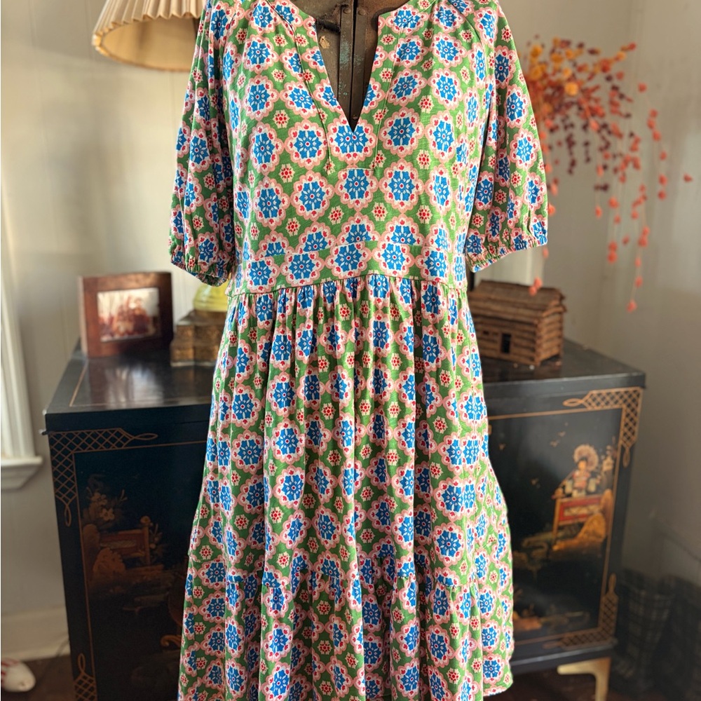 Boden (Piper) Floral V-Neck, Jersey Dress